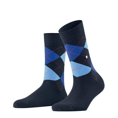 Socken BURLINGTON "Queen", Damen, Gr. 41, marine, Baumwollmischung, Argyle-Muster, Socken Socken, Einheitsgröße 36-41, Argyle-Muster, gekämmte Baumwolle