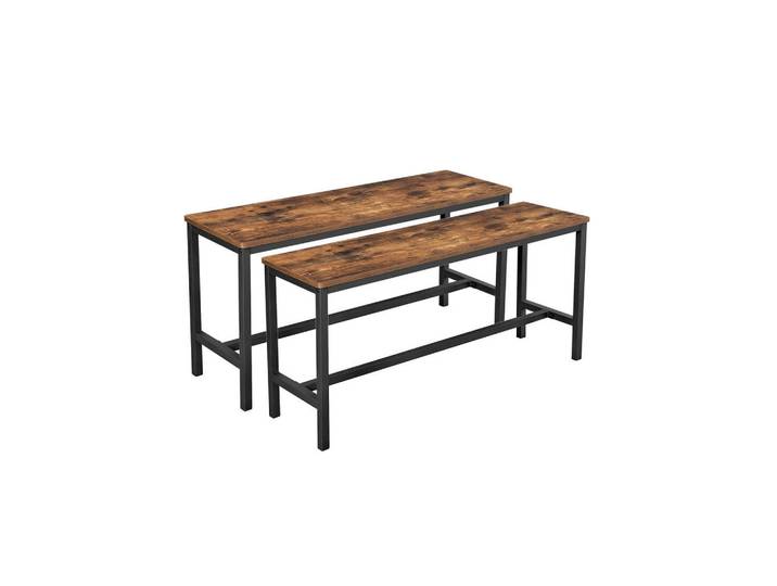 Hansiro Sitzbank 2Er-Set, Braun, Holzwerkstoff, 32.5x50x108 cm, Esszimmer, Bank, Sitzbänke