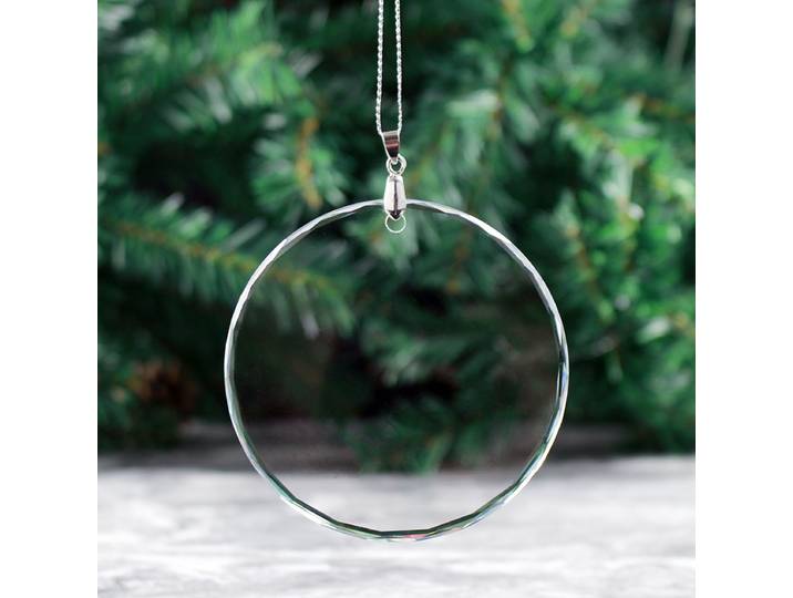 20 pièces en gros 8 cm clair rond facette suspendus ornements en verre faveurs de fête arbre de noël ornement verre artisanat accrocher décorations