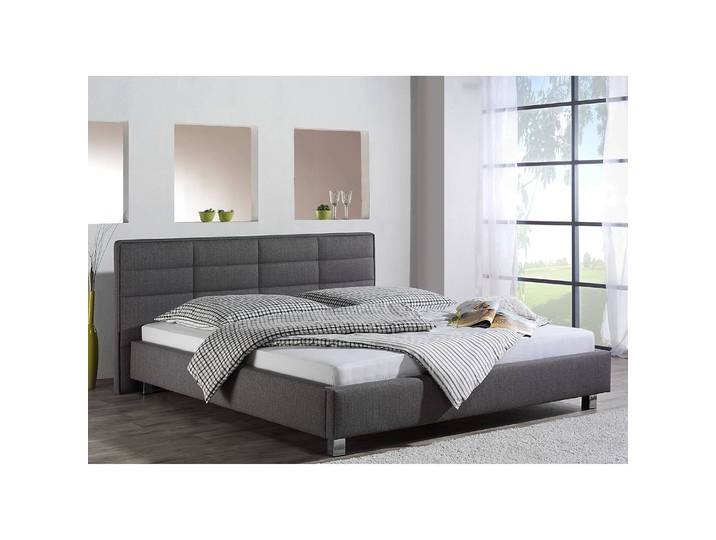 Polsterbett Parsberg Webstoff 180 x 200cm Webstoff Grau/Grau