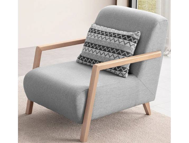 Xlmoebel Loungesessel XLMOEBEL grauer Sessel mit modernem Design und Armlehnen (1-St., Grauer Sessel), Made in Europa