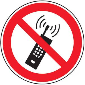 Abtec Hinweisschild ISO 7010 P013, Folie, Ø 20 cm, Verbotszeichen, Mobilfunk verboten