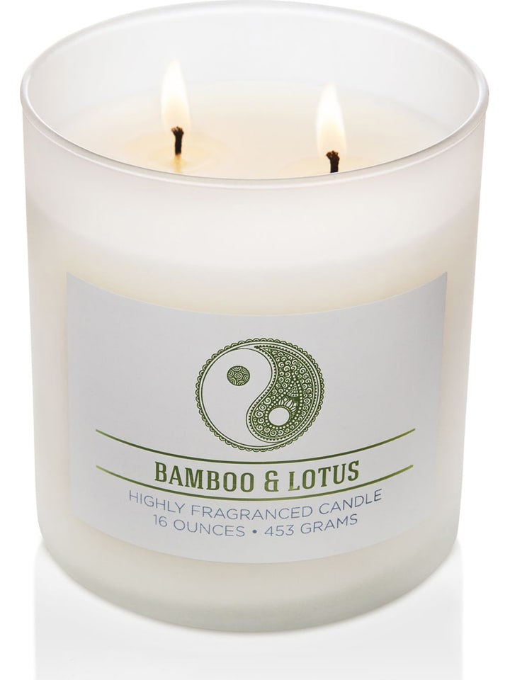 Colonial Candle Duftkerze "Bamboo Lotus" in Weiß - 453 g - onesize