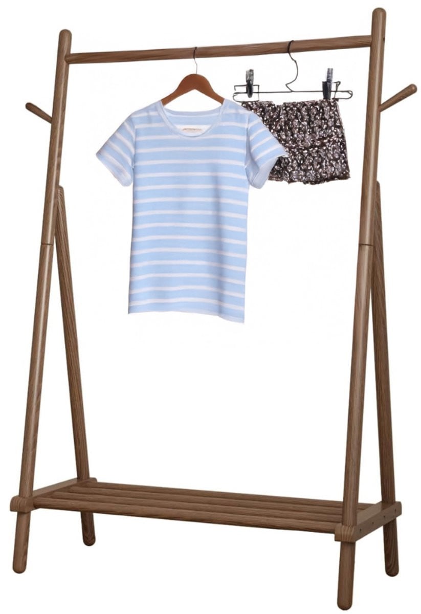 DailySupplies® Staande Kapstok met Schoenenrek - Industrieel Hout - Bruin