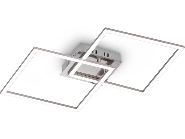 EGLO LED Deckenleuchte Palmaves Deckenlampe, nickel-matt, gebürstet, Nachtlicht, Quadrate , grau (aluminiumfarben), 1, H: 5,5cm, 1 Stk., Leuchten, minimalistisch, zeitlos, flache Bauform, Wohnzimmer, 47x29,5x6cm, LED Deckenleuchte