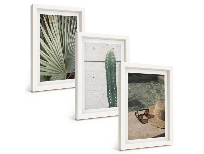 Tulup Bilder SET 3er Set - 20x30 cm Weißer Rahmen - Zubehör für tropische Pflanzen, Kunststoff, Rechteckig, 20x30 cm, gerahmt, Bilder & Rahmen, Bilder