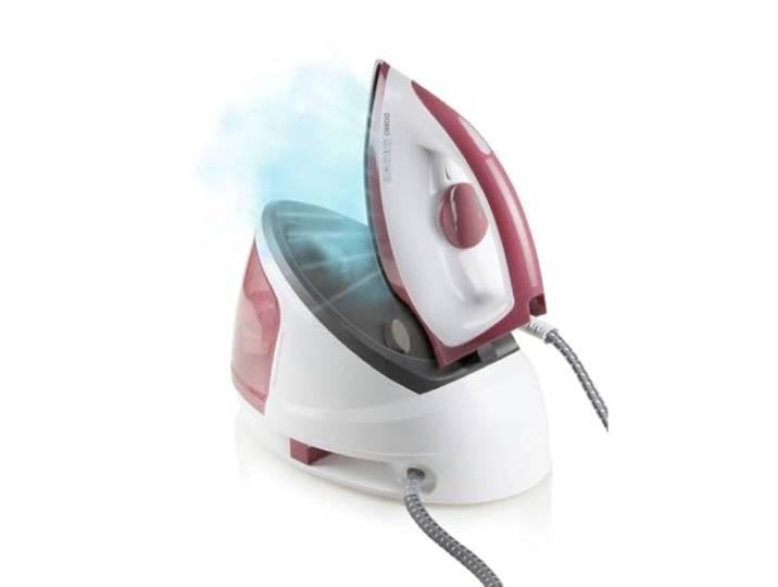 DOMO DO7114S Centrale vapeur - 5 bars - 1\,2L - 2400 W - Vapeur continue - Blanc/Rouge
