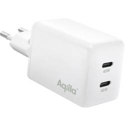 Aqiila W2 USB Ladegerät 45 W 2x USB-C® USB PD Weiß Innenbereich AQWCW2PBI45W904