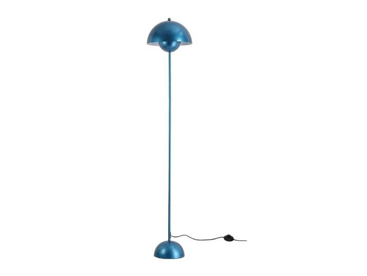 Lampadaire champignon métal bleu marine, H160 cm
