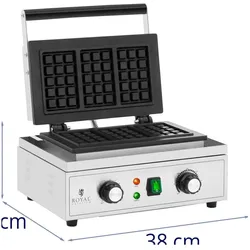 Royal Catering Waffeleisen belgisch Waffelmaschine Waffelautomat 1500 W 50 - 300 °C 0 - 5 min, Waffeleisen, Silber
