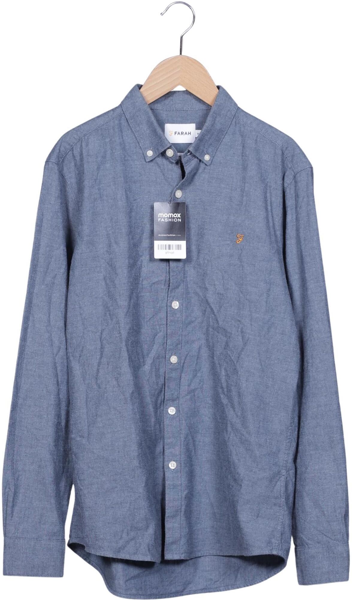 Farah Herren Hemd, Blau, Gr. M, Baumwolle - Second Hand