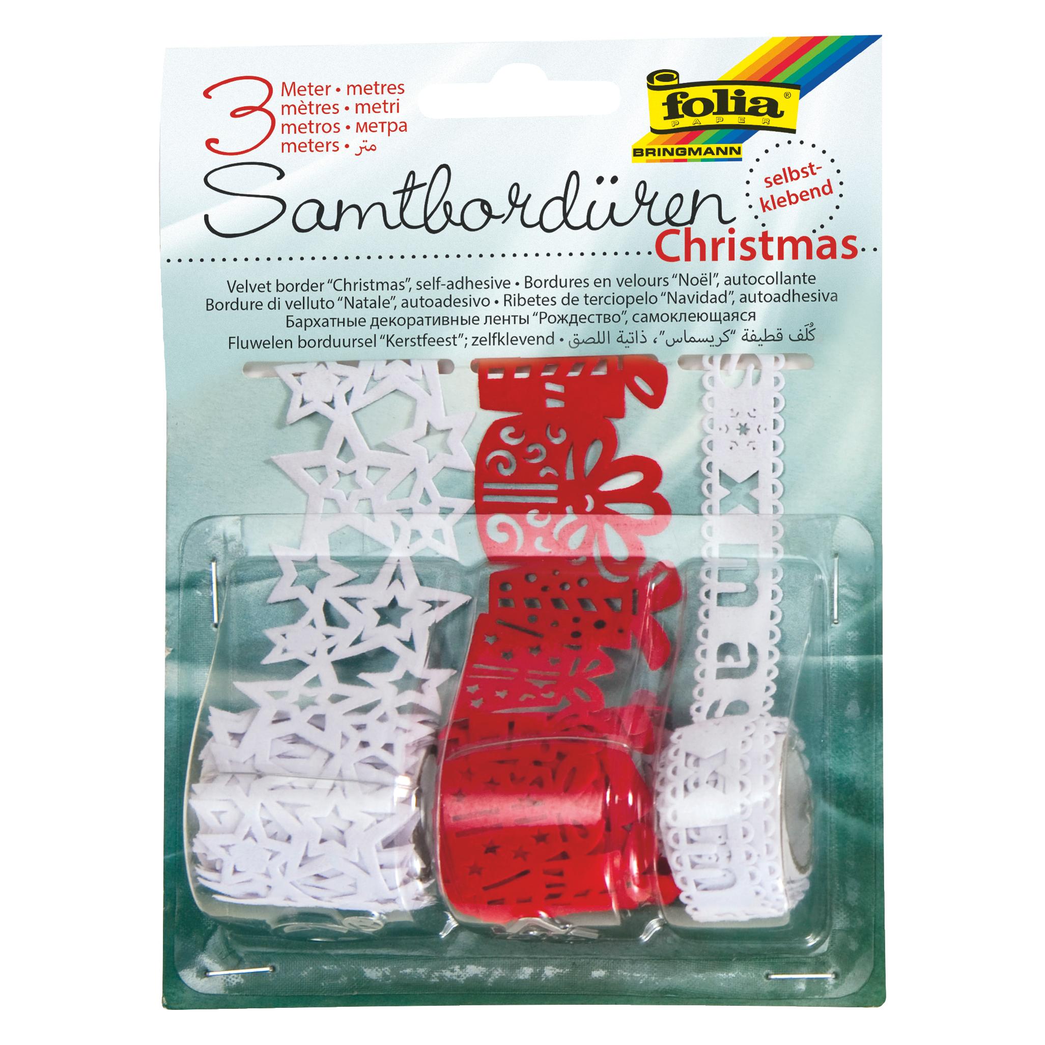 Folia Samtbordüren Weihnachten (3x) (12702)