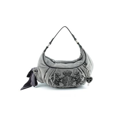 Schultertasche JUICY COUTURE "DAYDREAMER MEDIUM HOBO BAG Damen", Damen, Gr. B/H/T: 10cm x 18cm x 10cm onesize, grau, Polyester, Polyurethan, Taschen Schultertasche, Schultertasche Damen, Shopper, Handtasche, Fashion, Lifestyle, Sale