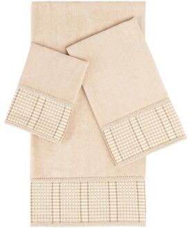 Austin Horn Classics Exposure Brown 3-piece Decorative Towel Set, Jacquard Band, double row gimp braid, Bath, Hand, Tip Towel