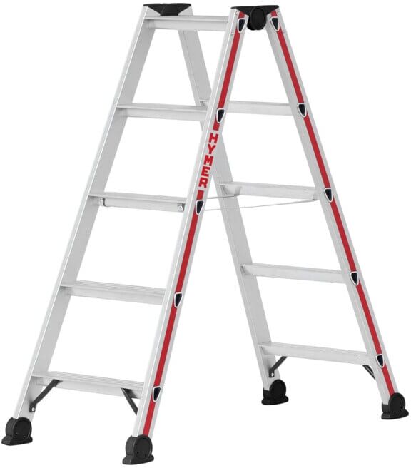 Escabeau double à marches, 2x5 marches Hymer (402410)