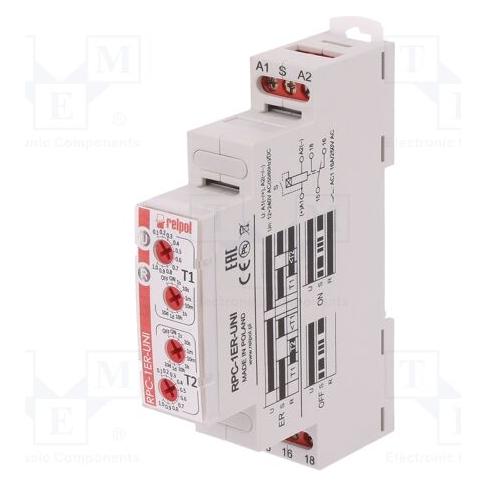 Relpol Zeitrelais 1P 1sec-10days 12-240V AC (863185)