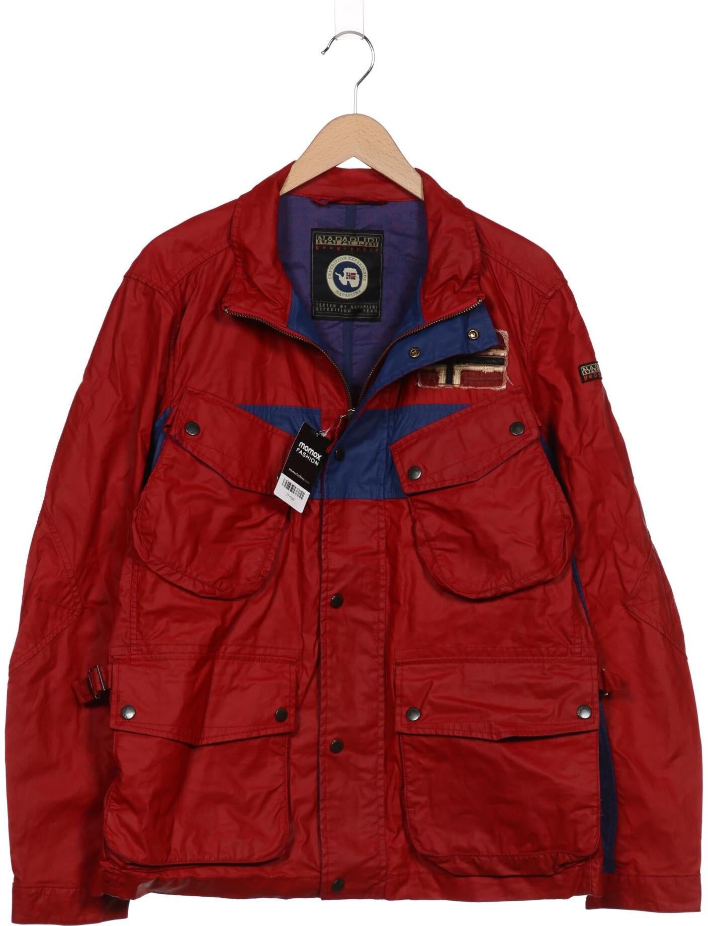 Napapijri Herren Jacke, Rot, Gr. XL, Leinen - Second Hand