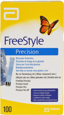 Abbott GmbH FREESTYLE Precision Blutzucker Teststr.o.Codierung 100 St 06905357