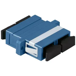 LogiLink Glasfaser SC/SC Duplex Kupplung mit Flansch, 12 Stück, blau (Netzwerk Kupplung), Zubehör Netzwerk