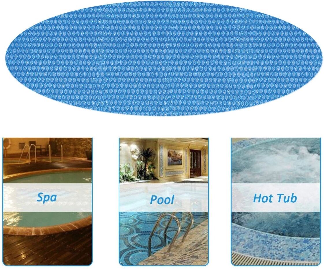 INF Bâche solaire ronde pour piscine - Couverture thermique à bulles PE pour piscines Ø300cm (10 feet), Rétention de chaleur,