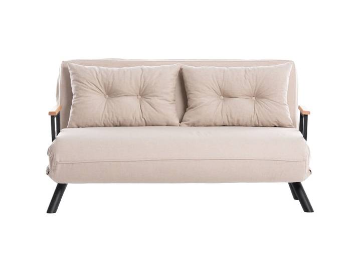 Bettsofa Foldbar Cream Leinen B 133 T 50 cm - Bettsofa