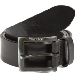 Wrangler Leder Gürtel Kabelbuckle - Schwarz - schwarz (01) - 105cm
