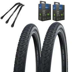 2 x Schwalbe Reifen Marathon E-Plus Schwarz Reflex 28 x 1,50 (40-622)“ + AV und Reifenheber