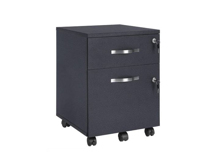 Hansiro Rollcontainer, Schwarz, 44x55x40 cm, Büromöbel, Schreibtischcontainer, Rollcontainer