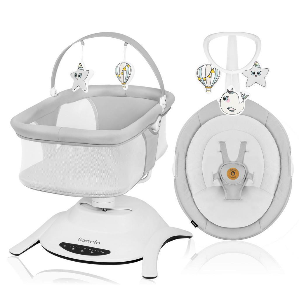 Lionelo Wiege Bella Set 2 in 1, Grau, 76.5x57.5x60.5 cm, Babymöbel, Babybetten, Stubenwagen & Babywiegen