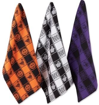 DII Halloween Woven Check Jacquard Dishtowel (Set of 3)