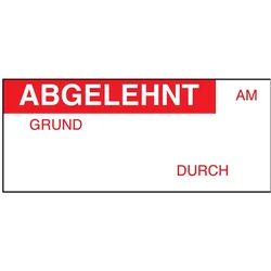Brady, Etikettenrolle, B-500, BESCHRIFTBARE Etiketten zur Qualitätskontrolle, Vinylgewebe, Rot auf weiss, 38 x 16 mm