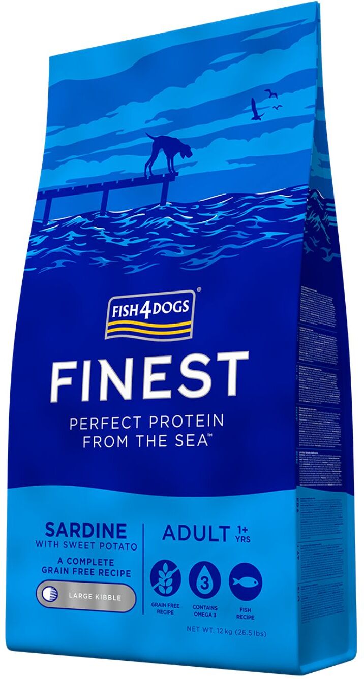 Fish4Dogs Finest Adult Sardine Large Sacco da 12Kg