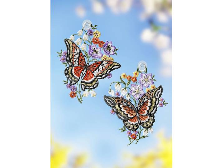 Fensterbild Schmetterlinge, 2er-Set, Bunt