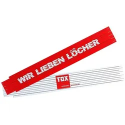 TOX Meterstab »WIR LIEBEN LÖCHER« 2 m rot, 5 cm
