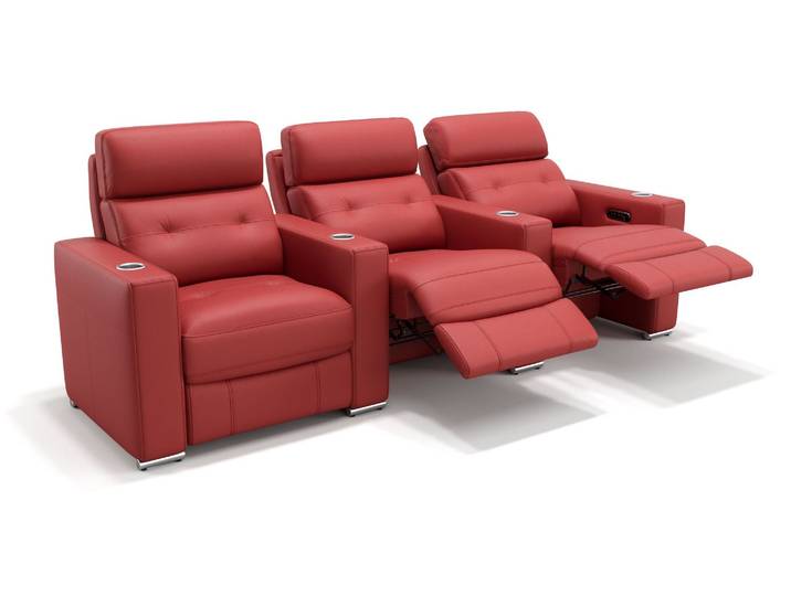 Leder 3-Sitzer Kinosofa MATERA mit Funktion