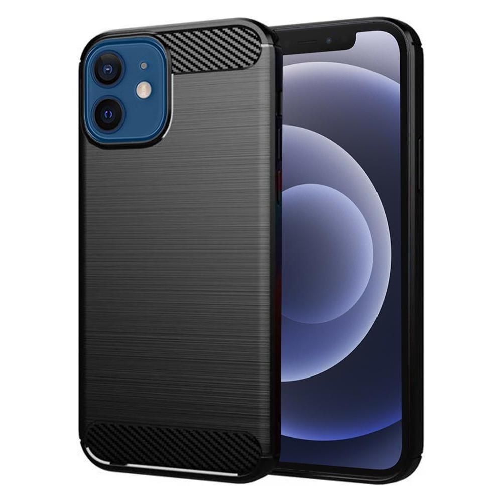 Techsuit - Carbon Silicone - iPhone 12 / iPhone 12 Pro - Black (Apple iPhone 12, Apple iPhone 12 Pro) (56337225)