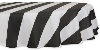 DII Black Cabana Stripe Print Outdoor Tablecloth