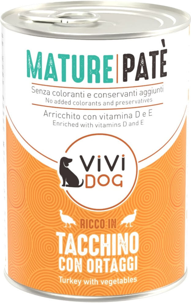 ViVi Dog Mature Paté 400G TACCHINO CON ORTAGGI
