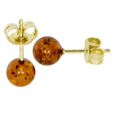 Paar Ohrstecker OSTSEE-SCHMUCK "Ostsee-Schmuck Ohrstecker Klassisch 6 mm", gelb, Ohrringe, Damen, 6mm, Gelbgold 333