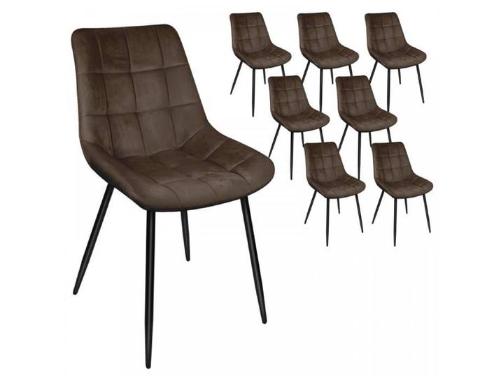 LOT DE 8 CHAISES DE SALLE À MANGER PEACHES chaises de salon et de chambre à coucher avec dossier Brun café