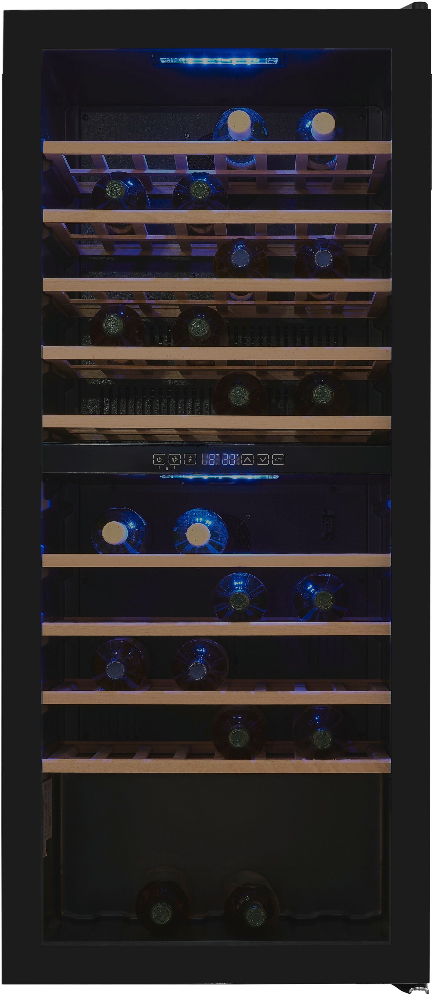 EXQUISIT Weinkühlschrank "WS2-114-GTE-160G", Energieeffizienz: G (A-G), schwarz, B:55,2cm H:129cm T:57,5cm, Weinkühlschränke, Für Weinliebhaber - stilvoll & perfekt temperiert für 114 Flaschen