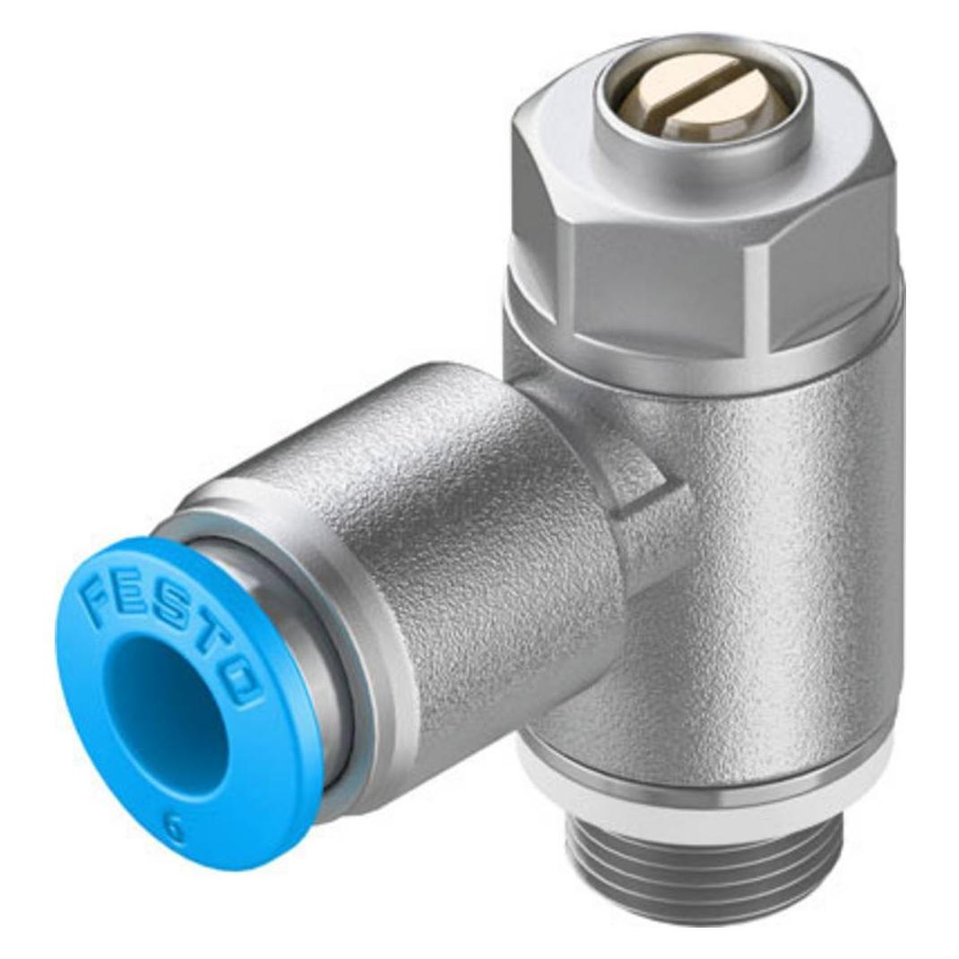 Festo Drosselventil, Schlitzschraube, G1/8" / QS-6, 20kPa... 1MPa, 185L/min (193144)