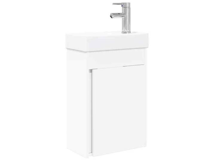 Meuble - Armoire WC - Blanc - Meuble de salle de bain avec robinet Blanc 40 5x22 5x62 cm_3578