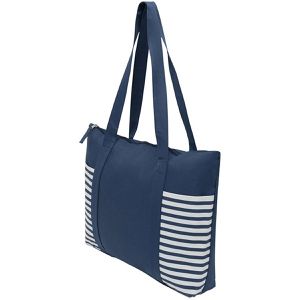 Böttcher-AG Einkaufstasche Shopper Twin, blau, aus Polyester, faltbar, mit Henkeln & Reißverschluss 44x31,5cm