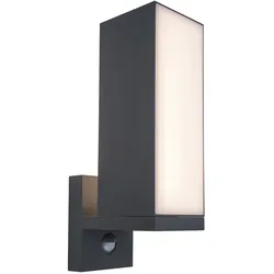 Lutec 5193811118 LED-Außenwandleuchte mit Bewegungsmelder Cuba 1x14W | 1000lm | 3000 K | IP54 - drehbarer Kopf, grau
