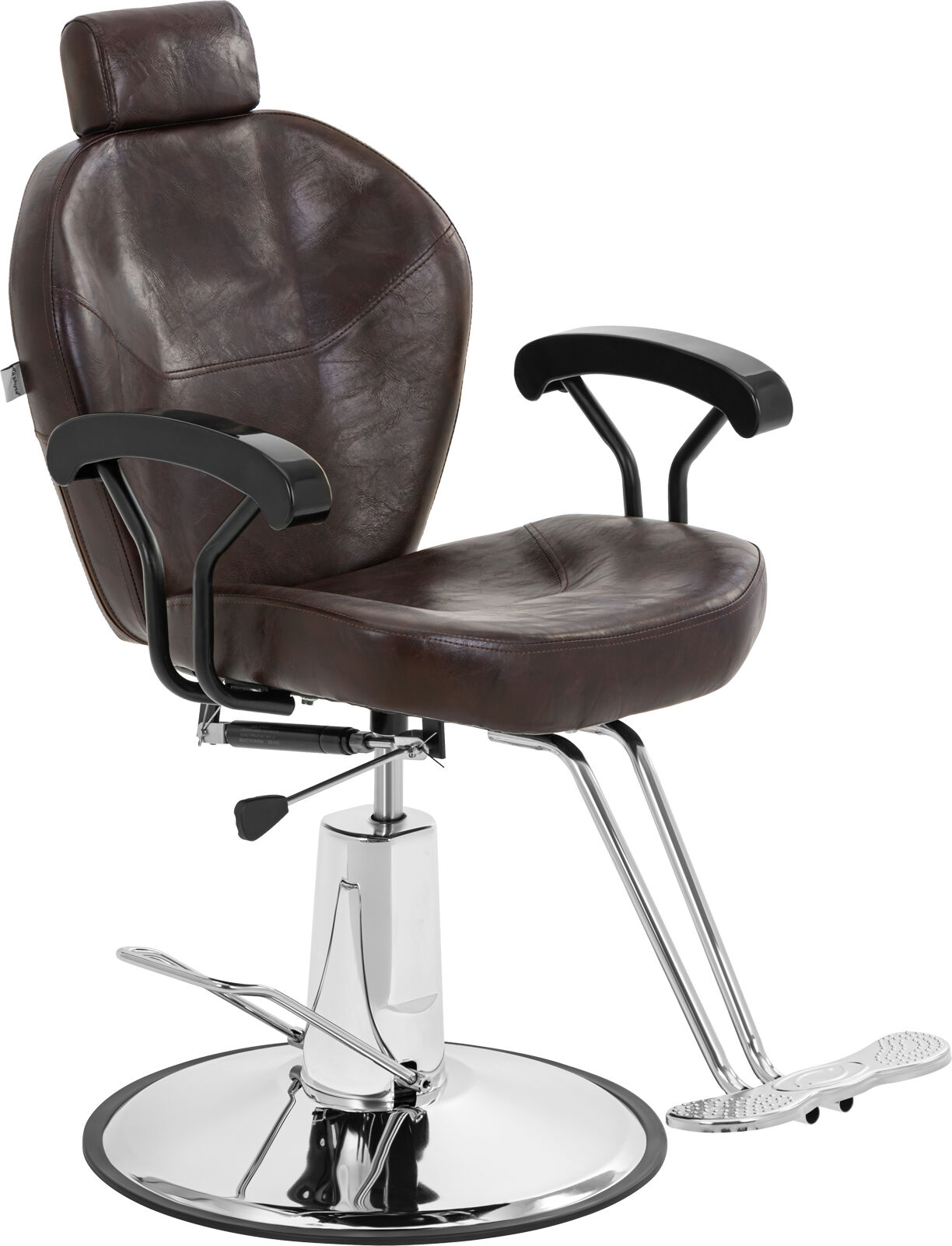physa Poltrona da parrucchiere Ilford con poggiatesta e poggiapiedi - Altezza 52 - 64 cm - 150 kg - Marrone  ILFORD DARK BROWN