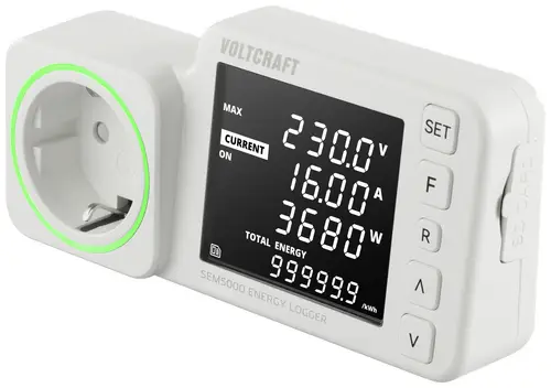 VOLTCRAFT SEM5000 Energiekosten-Messgerät Kostenprognose, Alarmfunktion, Stromtarif einstellbar, Datenloggerfunktion