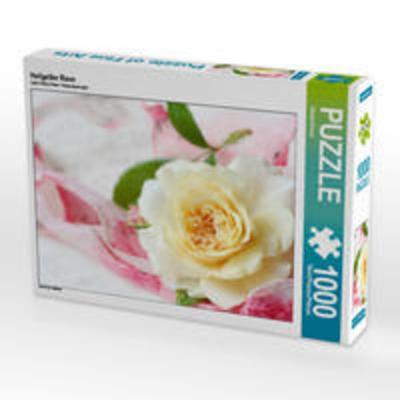 CALVENDO Puzzle Hellgelbe Rose | 1000 Teile Lege-Größe 64x48cm Foto-Puzzle für glückliche Stunden
