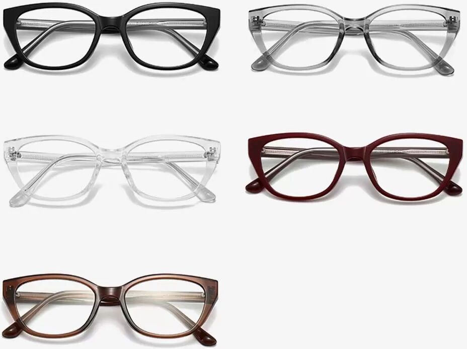 INF Kompatibel mit Katzenaugen Blaulichtfilter Brille TR90+PC Rahmen, Retro Stil, Unisex, Mehrfarbig, Leicht und Komfortabel Schwarz