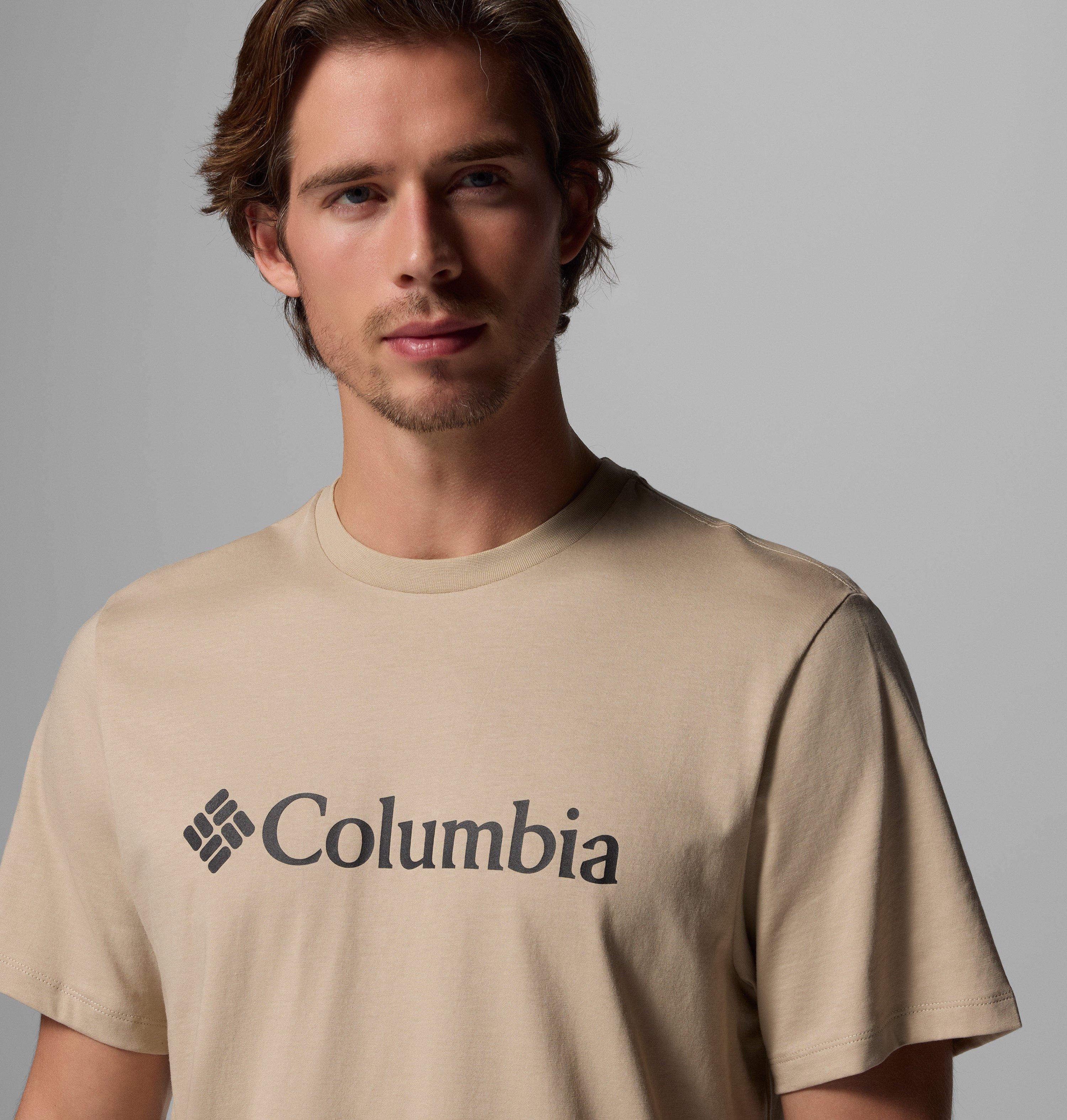 T-Shirt COLUMBIA "CSC Basic Logo Tee", Herren, Gr. XL (54), beige (ancient fossil, gem columbia), Jersey, Obermaterial: 100% Baumwolle, normal, Rundhals, Shirts T-Shirt, Kurzarm, mit Rundhalsausschnitt, aus Baumwolle, sportliche Passform ancient fossil, g